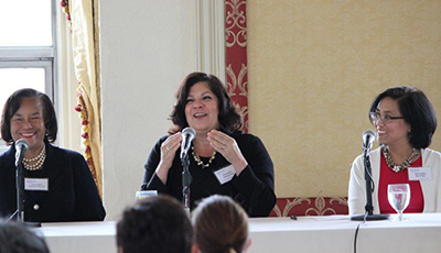 WWT Leadership Luncheon, May 11, 2017: (From Left) The Honorable Vanessa Bryant, United States District Court, The Honorable Sheila Prats, Connecticut Superior Court, The Honorable Nina Elgo, Connecticut Superior Court